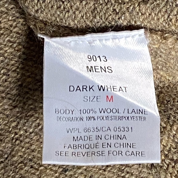 Men’s Medical Dark Wheat Woolrich Quarter Zip Wool Sweater - NWOT - Picture 7 of 7